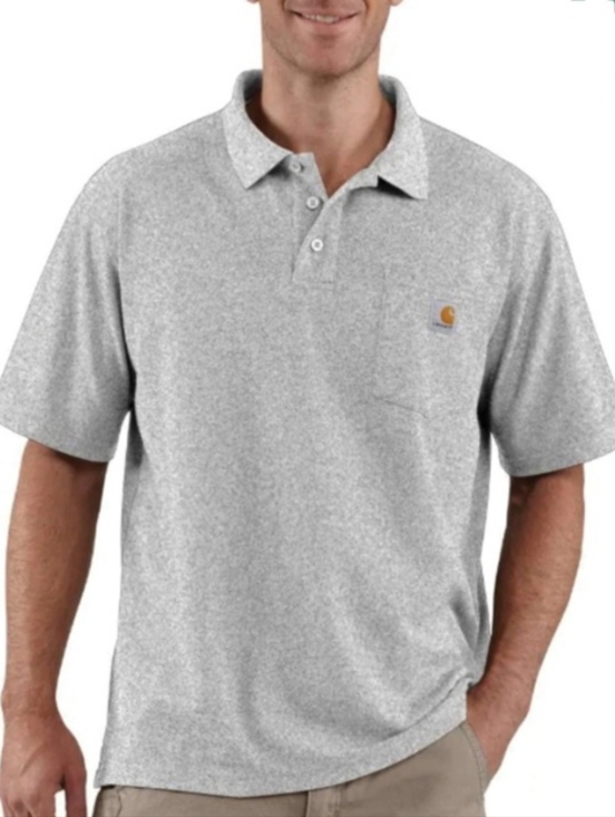 Carhartt Other - Carhartt Original Fit Heather Gray Short Sleeve Polo Shirt K570 HGY Size Medium